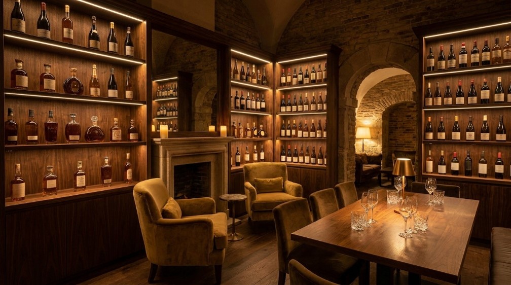 Luxury private cellar interior